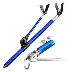 JOSBY-1.7M 2.1M 2.3M 휴대용 접이식 낚싯대 브래킷 접이식 5 색 스테인레스 스틸 낚싯대 홀더 텔레스코픽, 2.3m-blue