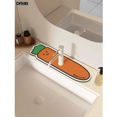 DFMEI 硅藻泥水龍頭吸水墊廚房窄邊瀝水墊洗手檯洗漱臺水池防濺水檯面墊, 1個, 胡蘿蔔