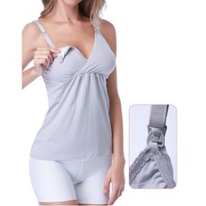 모달 원터치 수유나시 임산부 속옷 캡내장 민소매 런닝 임부복