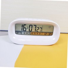 탁상용 디지털 온습도계 달력 시계 화이트 인테리어 사무실 거실 방