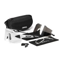 KAPVOE秋冬季騎行眼鏡專業山地公路自行車護目鏡變色防風鏡, 12透明框-2片裝(透明變灰+炫彩銀), 1個