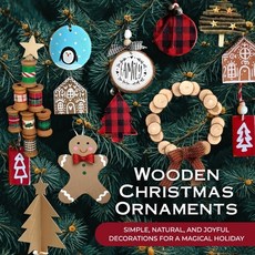 (영문도서)Wooden Christmas Ornaments: Simple Natural and Joyful Decorations for a Magica... Paperback, Independently Published, English, 9798275850123