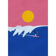 미니멀리스트 고양이 풍경 포스터 산 졸린 캔버스 그림 인쇄 현대 벽 예술 거실 홈 장식, 08 30X40cm Unframed, 02 12, 한개옵션2