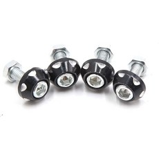 자동차 오토바이용 uxcell 4Pcs 블랙 알루미늄 합금 장식 번호판 볼트 나사, Black