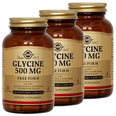 SOLGAR 甘胺酸素食膠囊 無糖無麩質 500mg, 100顆, 3罐