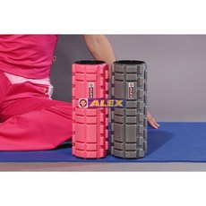 MIT ALEX瑜珈滾筒(黑/灰) 瑜伽柱 滾筒輪按摩棍肌肉放鬆滾軸健身, 1個, 黑