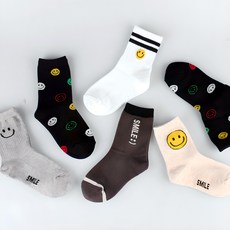 Saesilr 韓國笑臉Smile中筒襪 童襪6雙