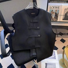 機能暗黑個性不規則下擺設計感工裝痞帥馬甲背心 男裝簡約百搭寬松坎肩上衣