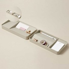 펜거치대 트레이 플립 펜꽂이함 데스크트레이 데스크오거나이저, 베이지