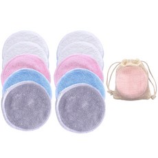 10 개/대 새로운 대나무 섬유 세척 가능한 라운드 패드 메이크업 제거 코튼 패드 클렌징 페이셜 패드 화장품 도구 스킨 케어 패드, 10pcs 믹스 컬러, 한개옵션1