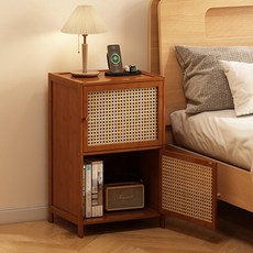 SeekFun 다용도 침대 협탁 겸 수납장 2단 서랍형 거실 침실 필수템, 원목색B