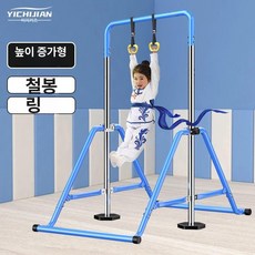 철봉체육 접이식 아이소파 턱걸이 실내 그네 스텐레스, 1개, 고급형 블루+링 높이1.6m