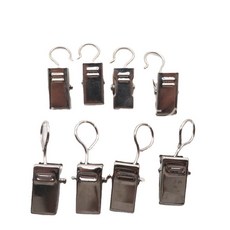 메탈 커튼 클립 오픈 클로즈 커튼 클립 걸이 걸이 클립 욕실 커튼 후크, 18*9mm, 8개, 1개