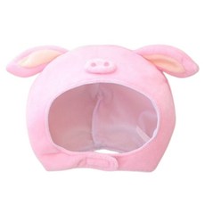 可愛小豬造型頭套 派對裝扮 絨毛材質 舒適透氣 可調節鬆緊帶, 粉小豬, 1個