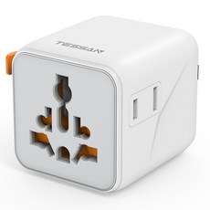 TESSAN 全球通用型旅行轉接頭，多國插頭適用，輕巧便攜，商務旅行必備, 1個