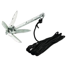 Attwood 11959 1 20피트 MFP 로프 및 메쉬 보관 가방이 있는 범용 3파운드 해양 그래넬 접이식 앵커, 앳우드 119591 범용 3파운드 해양 그래플링 접이식