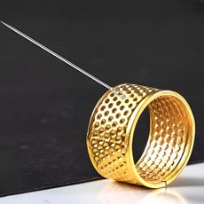 골드링 바느질 골무 손가락 보호 링골무 수선 DIY 자수 도구, 1개, 프로2