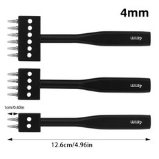 치즐 가죽공예 MIUSIE 가죽 구멍 펀칭 천공 라운드 스티치 컷 펀치 도구 샤프 헤드 교체 가능 DIY 공예, [02] black4mm