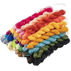 와요또 1mm 1.5mm 폴리 매듭 팔찌 끈 매28컬러 수공예 끈팔찌, 1mm(23m), 5.노랑, 1개