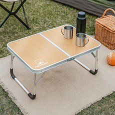 메디플릿 접이식 피크닉 캠핑 미니테이블, 우드