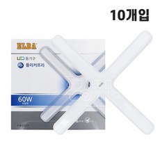 금호전기 엘바 LED 60W 십자등 십자형 등기구 형광등 10개입, 10개