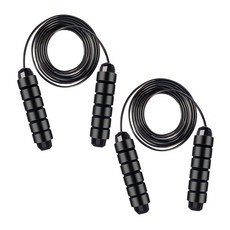 논슬립 안꼬이는 초고속 스피드 줄넘기 복싱 다이어트 1+1, 블랙, 2개