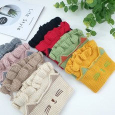 이거찜 아동용 가을겨울 캣츠 넥워머 목도리 넥스카프 헤어밴드