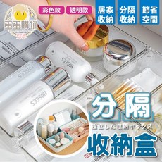 桌面抽屜分隔 廚房餐具盒 透明長方形塑料收納整理盒, 1個, 淺藍大號(27x17.5x4.5cm)