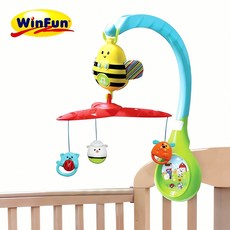 비지비 멜로디 전동 침대형 모빌 모터 베개 장치 걸이 요람 수면 장비 회전 장식 완구, 본상품