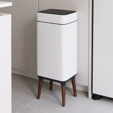 에니드 스마트 자동 쓰레기통 냄새차단 센서 휴지통 26L+다리, 화이트