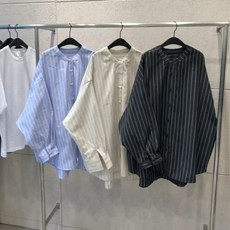 Muneca 慵懶條紋棉麻罩衫