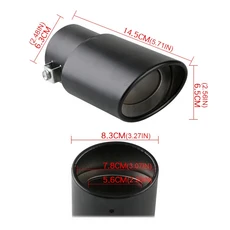 자동차 배기 머플러 팁 라운드 알루미늄 합금 테일 트 파이프 소음기 튜브