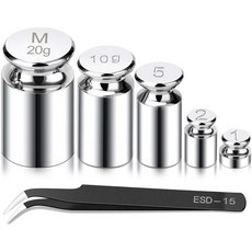 퍼지온 보정 무게 g 2g 5g 0g 20g 총 38g 스테인리스 스틸 눈금 세트 핀셋을 사용한 디지털, 5PCS-38g Total