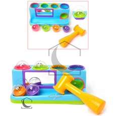 망치놀이 구슬 세트 아기 장난감 두드리기 교구 소근육 발달 유아장난감, 파란색외 혼합색