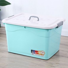 수납함 특대 사이즈 옷 이불 다용도 수납함 두꺼운 플라스틱 정리함 차량용 수납함, 모던 그린, 세트:3900#박스 두 개, 1개
