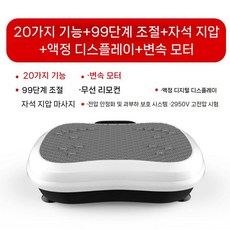 가정용 진동운동기 실내 전신운동 덜덜이 머신 자석마사지기 헬스기구, 택배, 20기능+99기어+자석지압+주파수변환모터-흰색
