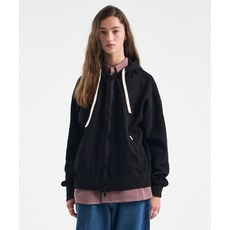 [블랙모먼트] 에센셜 릴랙스핏 집업 후디 [블랙]