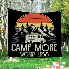 풀팟 낭만 캠핑 패브릭 포스터 1P 캠핑/차박가랜드 캠핑인테리어 빈티지포스터 홈캠핑인테리어 고정핀/고리포함 150*130cm, 혼합색상