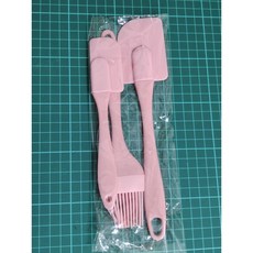 烘焙矽膠刮刀油刷3件組 蛋糕抹刀奶油刮刀 醬料刷 烘焙工具套裝, 1個, 粉色-三件套