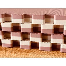 本富地墊 雙色兩用厚巧拼 歐蕾米x相思紅 高規瑞寶墊 SGS檢驗合格 寶寶遊戲地墊, 2cm厚 雙色雙面款【歐蕾米+相思紅】,50x50cm【4片1組】送8邊條