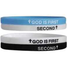 GOD IS FIRST 팔찌 SECOND 영감을 주는 성경 구절 팔찌 기독교 종교 신앙 고무 매일 격려를 구하기 위한 독특한 선물 181944