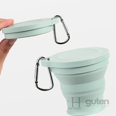 더휴즈 휴대용 실리콘 폴딩컵 접이식 등산컵 실리콘컵접이식컵, 그레이, 1개