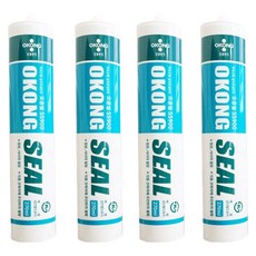 오공 다용도 무초산 실리콘 SS900 + 노줄, 백색, 4세트