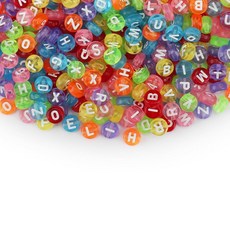 SUTOUG 스레딩용 다채로운 글자 비즈 1000개 4 x 7mm 아크릴 원형 알파벳 비즈 주얼리 DIY 제작 공예 팔찌 목걸이 장식품 159545, SUTOUG 스레딩용 다채로운 글자 비즈 1000개,