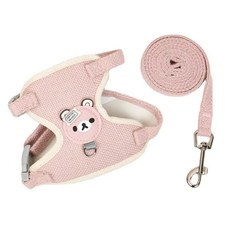 愛兔草 兔子牽引繩 兔兔外出繩 小寵牽引繩 防咬掙脫 兔子外出專用 溜兔繩 兔子牽繩, 粉色, 1個