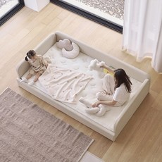 아씨방가구 슬림 저상형 아기 침대 데이베드 SS, 파스텔화이트