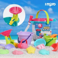 아이미소 메가버켓 목욕 모래놀이 세트, 틸블루, 1개