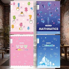 초등 슬림 수학 랜덤 공부 초등학생수학공책 학습노트 새학기 스프링공책 스프링노트, 여_랜덤1개