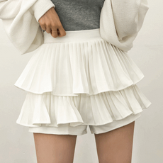 [러블리/2col/속바지내장] 라이크 이중 플리츠 캉캉 숏 미니 스커트