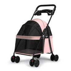 寵物推車輕便可折疊狗狗外出小推車貓狗出行手推車多場景寵物車, G9粉色款【加大空間】+碳鋼車架, 1個